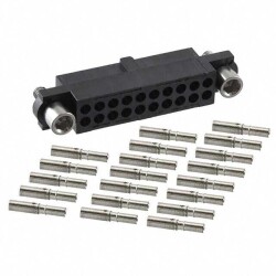 20 Position Rectangular Receptacle Connector Crimp Gold 22 AWG - Harwin Inc.