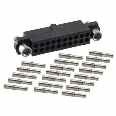 20 Position Rectangular Receptacle Connector Crimp Gold 22 AWG - 1