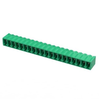 20 Position Terminal Block Header, Male Pins, Shrouded (4 Side) 0.150