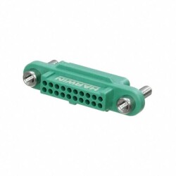 20 Rectangular Connectors - Housings Receptacle Green 0.049