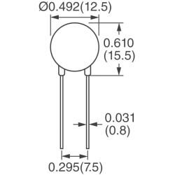 200 V 2.5 kA Varistor 1 Circuit Through Hole Disc 10mm - 3