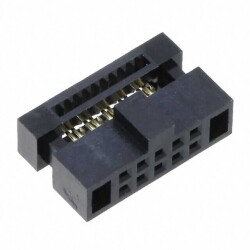 10 Position Rectangular Receptacle Connector IDC Gold 30 AWG - Amphenol ICC (FCI)