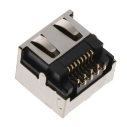 Jack Modular Connector 8p8c (RJ45, Ethernet) 90° Angle (Right) Shielded, EMI Finger - TE Connectivity AMP Connectors