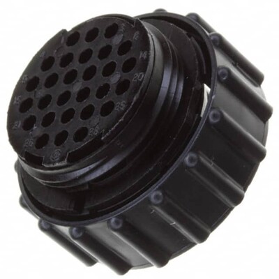 28 Position Circular Connector Plug Housing Free Hanging (In-Line) Coupling Nut - 1