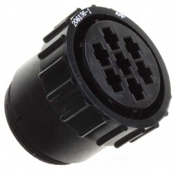 7 (Power) Position Circular Connector Plug Housing Free Hanging (In-Line) Coupling Nut - TE Connectivity AMP Connectors
