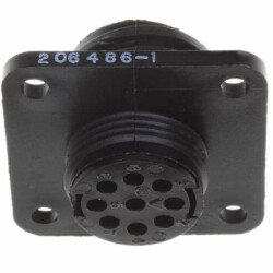 9 Position Circular Connector Receptacle Housing Panel Mount - TE Connectivity AMP Connectors