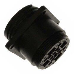 16 (12 + 4 Power) Position Circular Connector Receptacle Housing Panel Mount - TE Connectivity AMP Connectors