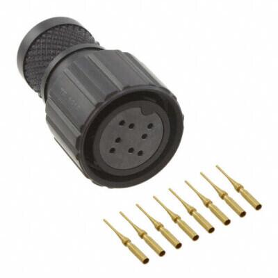 8 Position Circular Connector Plug, Female Sockets Solder - 1