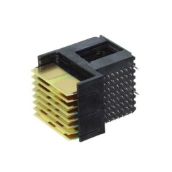 56 Connector Plug, Male Blades Board Edge, Through Hole, Right Angle Black VITA 46, Half, Left End - TE Connectivity Aerospace, Defense and Marine