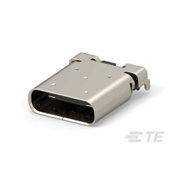 USB-C (USB TYPE-C) USB 3.2 Gen 2 (USB 3.1 Gen 2, Superspeed + (USB 3.1)) Receptacle Connector 24 Position Board Edge, Cutout; Surface Mount; Through Hole, Right Angle - TE Connectivity AMP Connectors