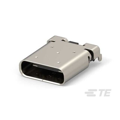 USB-C (USB TYPE-C) USB 3.2 Gen 2 (USB 3.1 Gen 2, Superspeed + (USB 3.1)) Receptacle Connector 24 Position Board Edge, Cutout; Surface Mount; Through Hole, Right Angle - 1
