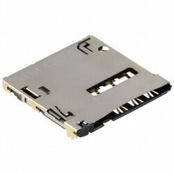 7 (6 + 1) Position Card Connector Micro SIM Surface Mount, Right Angle Gold - TE Connectivity AMP Connectors