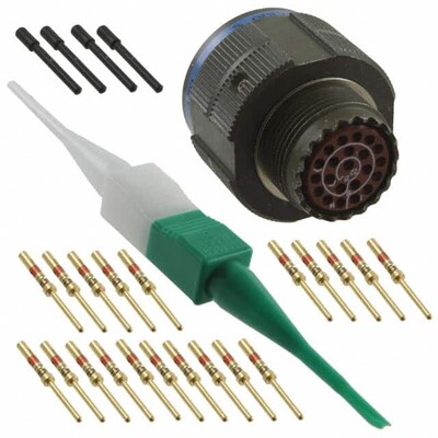 22 Position Circular Connector Plug, Male Pins Crimp - 1