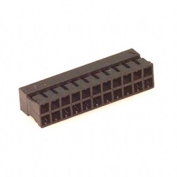 22 Position Rectangular Housing Connector Receptacle Black 0.079