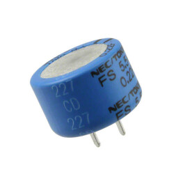 220 mF (EDLC) Supercapacitor 5.5 V Radial, Can 25Ohm @ 1kHz - KEMET