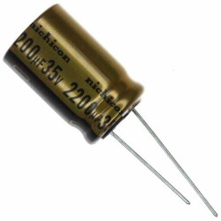 2200 µF 35 V Aluminum Electrolytic Capacitors Radial, Can 2000 Hrs @ 85°C - Nichicon