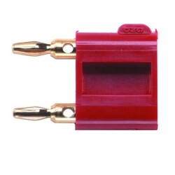 Banana Plug, Double, Stackable Connector Miniature Solderless Red - Pomona Electronics