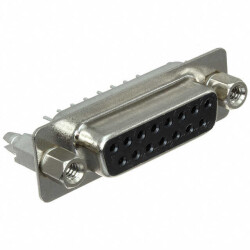 15 Position D-Sub Receptacle, Female Sockets Connector - TE Connectivity AMP Connectors