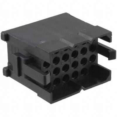 24 Position Rectangular Housing Connector Plug Black 0.200