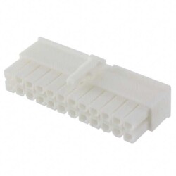 24 Rectangular Connectors - Housings Receptacle Natural 0.165