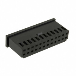 24 Rectangular Connectors - Housings Receptacle Black 0.100