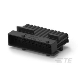 24 Rectangular Connectors - Housings Plug Black 0.197