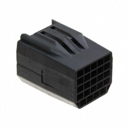 24 Rectangular Connectors - Housings Plug Black 0.087