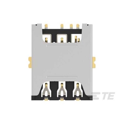 8 (6 + 2) Position Card Connector NANO SIM Surface Mount, Right Angle Gold - 3