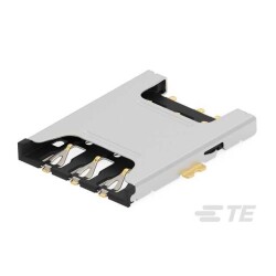 8 (6 + 2) Position Card Connector NANO SIM Surface Mount, Right Angle Gold - TE Connectivity Linx
