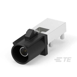 SMB, Fakra Connector Plug, Male Pin 50 Ohms Through Hole, Right Angle Solder - TE Connectivity AMP Connectors