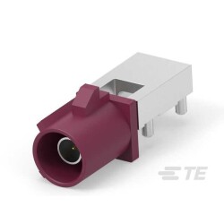 SMB, Fakra Connector Plug, Male Pin 50 Ohms Through Hole, Right Angle Solder - TE Connectivity AMP Connectors