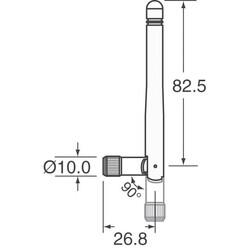 2.4GHz Bluetooth, Wi-Fi, WLAN, Zigbee™ Whip, Tilt RF Antenna 2.4GHz ~ 2.5GHz 2dBi RP-SMA Male Connector Mount - 2