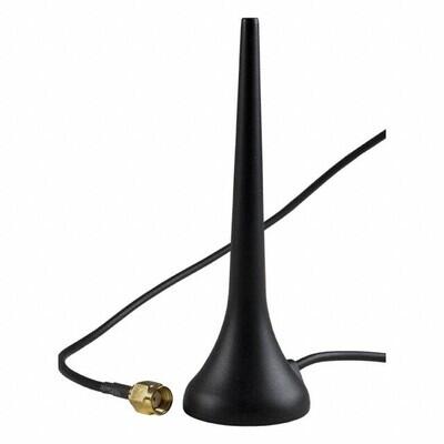 2.4GHz Wi-Fi Whip, Straight RF Antenna 2.4GHz ~ 2.5GHz 1.8dBi RP-SMA Male Magnetic - 1