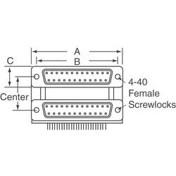 25, 25 Position D-Sub - Stacked Receptacle, Female Sockets Connector - NorComp Inc. (1)