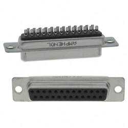 25 Position D-Sub Receptacle, Female Sockets Connector - Amphenol ICC (Commercial Products)