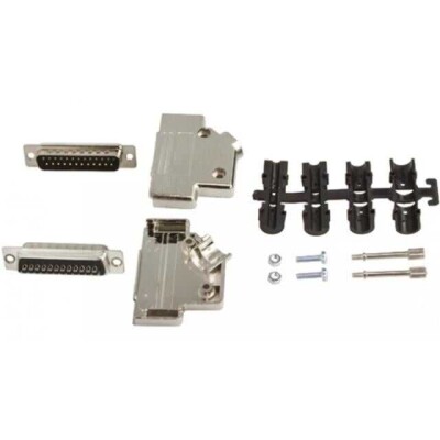 25 Position Two Piece Backshell Connector Silver 45° Shielded - 1