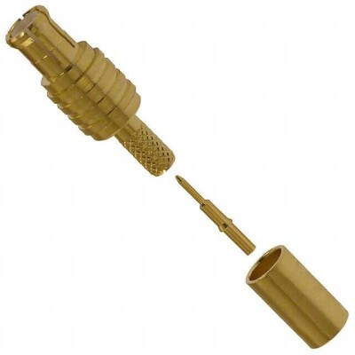 MCX Connector Plug, Male Pin 50 Ohms Free Hanging (In-Line) Solder - 1