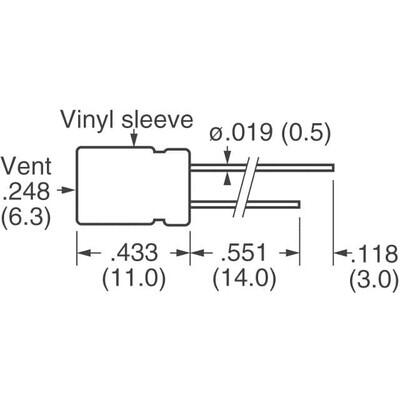 22µF 25V Alüminyum Elektrolitik Kapasitör / Kondansatör Radyal, Can 2000 Saat @ 85°C - 2