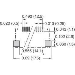 26 Position FPC Connector Contacts, Top and Bottom 0.020