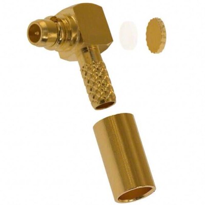 MMCX Connector Plug, Male Pin 50 Ohms Free Hanging (In-Line), Right Angle Solder - 1