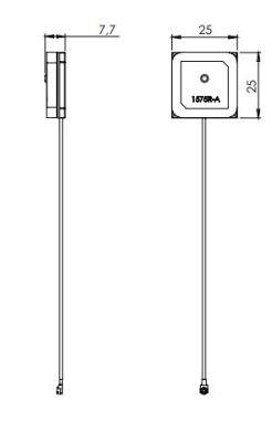 1575 MHz GNSS Seramik Aktif Anten, Ön Filtre, 25 dB Kazanç, U.FL Konnektör - 3