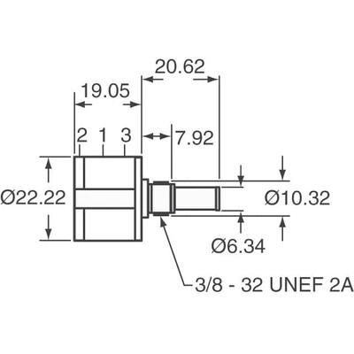 2k Ohm 1 Gang Linear Panel Mount Potentiometer None 10 Kierros Wirewound 2W Solder Lug - 2