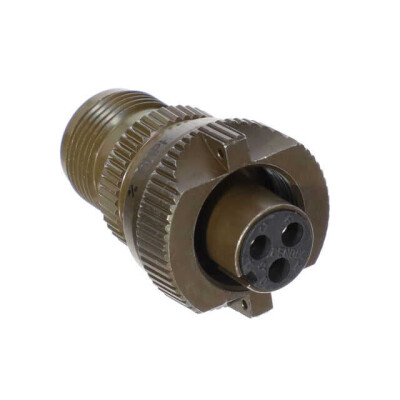 3 Position Circular Connector Plug, Female Sockets Solder Cup - 1