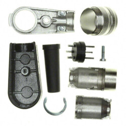 3 Position Circular Connector Plug, Male Pins Solder Cup - Amphenol Tuchel Industrial