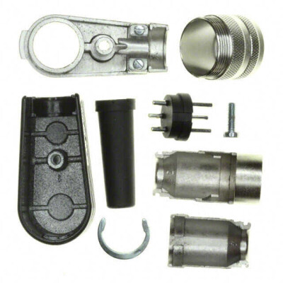 3 Position Circular Connector Plug, Male Pins Solder Cup - 1