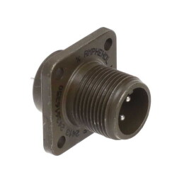 3 Position Circular Connector Receptacle, Male Pins Solder Cup - Amphenol Industrial Operations