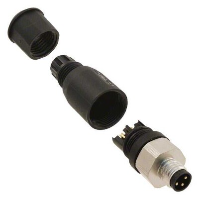 3 Position Circular Connector Receptacle, Male Pins Solder Cup - 1