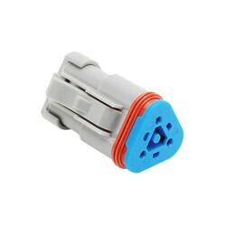 3 Position Rectangular Plug Connector Crimp Gold 14-20 AWG - 1