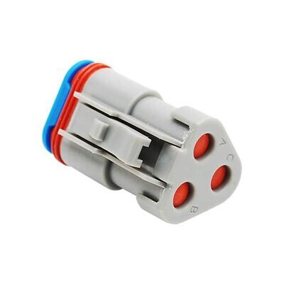 3 Position Rectangular Plug Connector Crimp Gold 14-20 AWG - 2