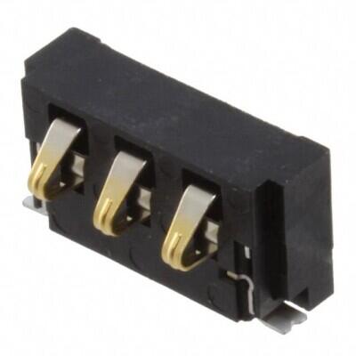 3 Position Spring Battery Contact Connector Surface Mount, Right Angle - 1